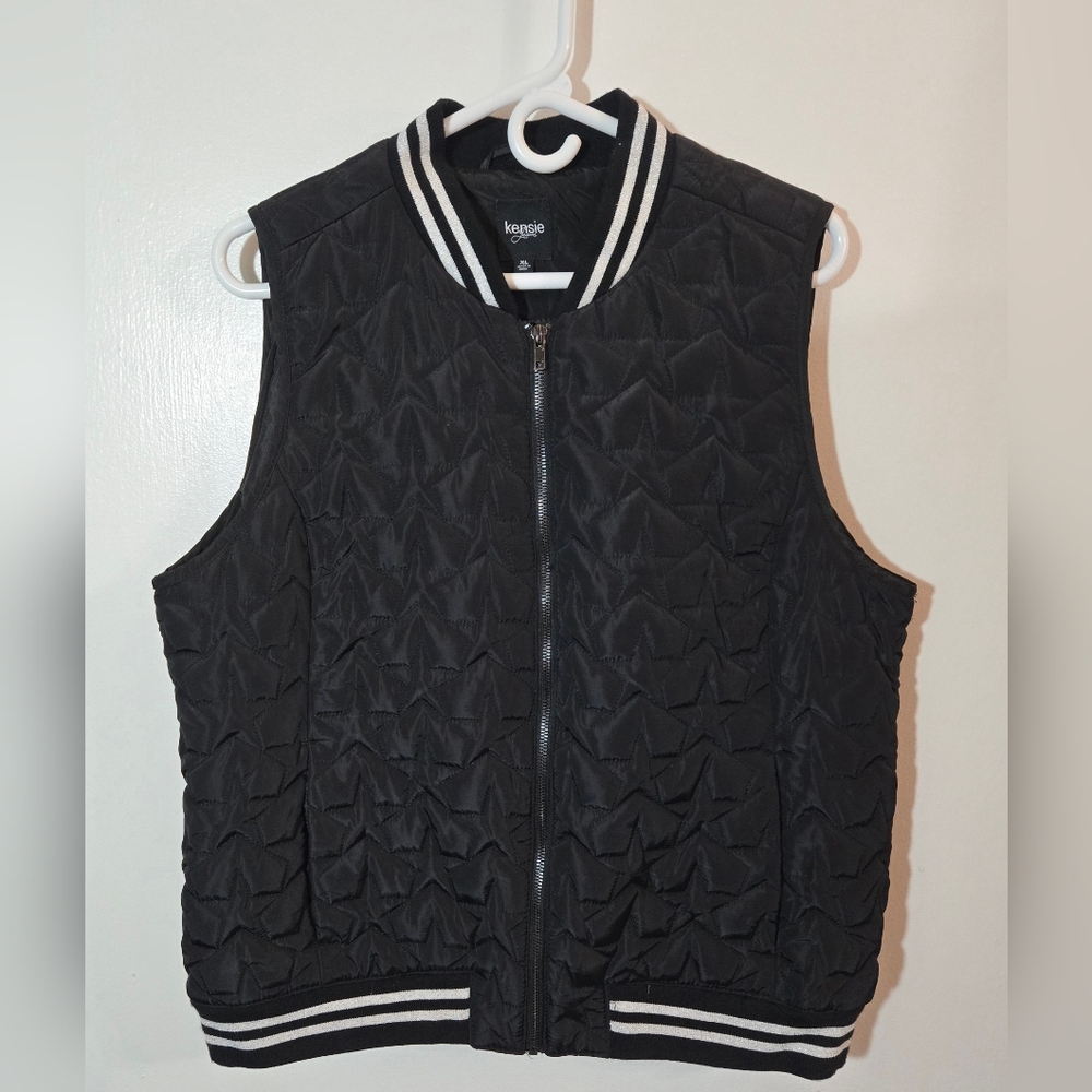 Kensie Black Quilted Vest for Women
